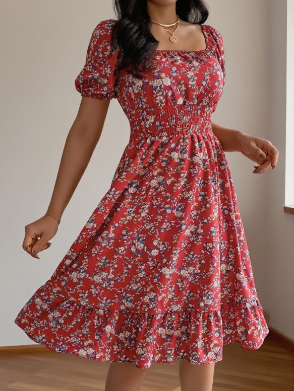 Summer Clothing Pakistan - Abito midi da donna primaverile/estivo con